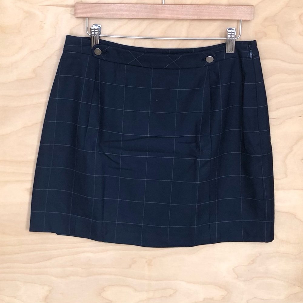 Banana Republic Double Button Front Mini Skirt Navy Office Core Women’s Size 4.